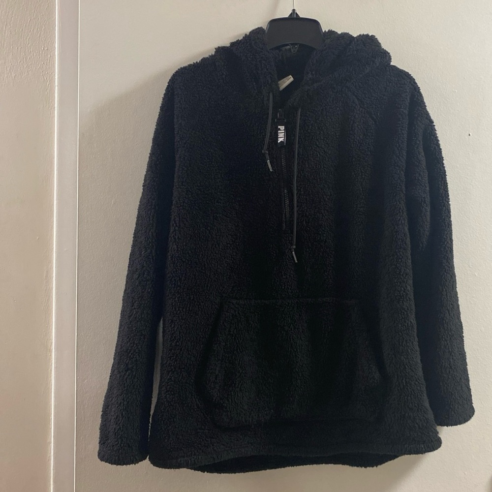 PINK Victoria's Secret Sz‎ L Black Hoodie
